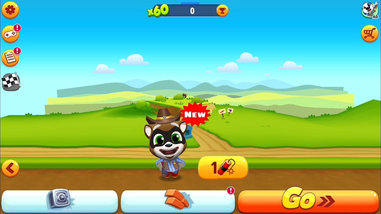 Talking Tom Gold Run - How to Unlock Cowboy Raccoon Character - Full Screen - Android iOS
