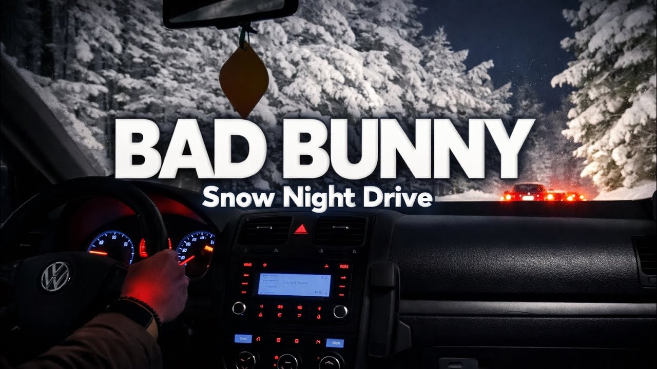 Bad Bunny Playlist - Snow Night Drive