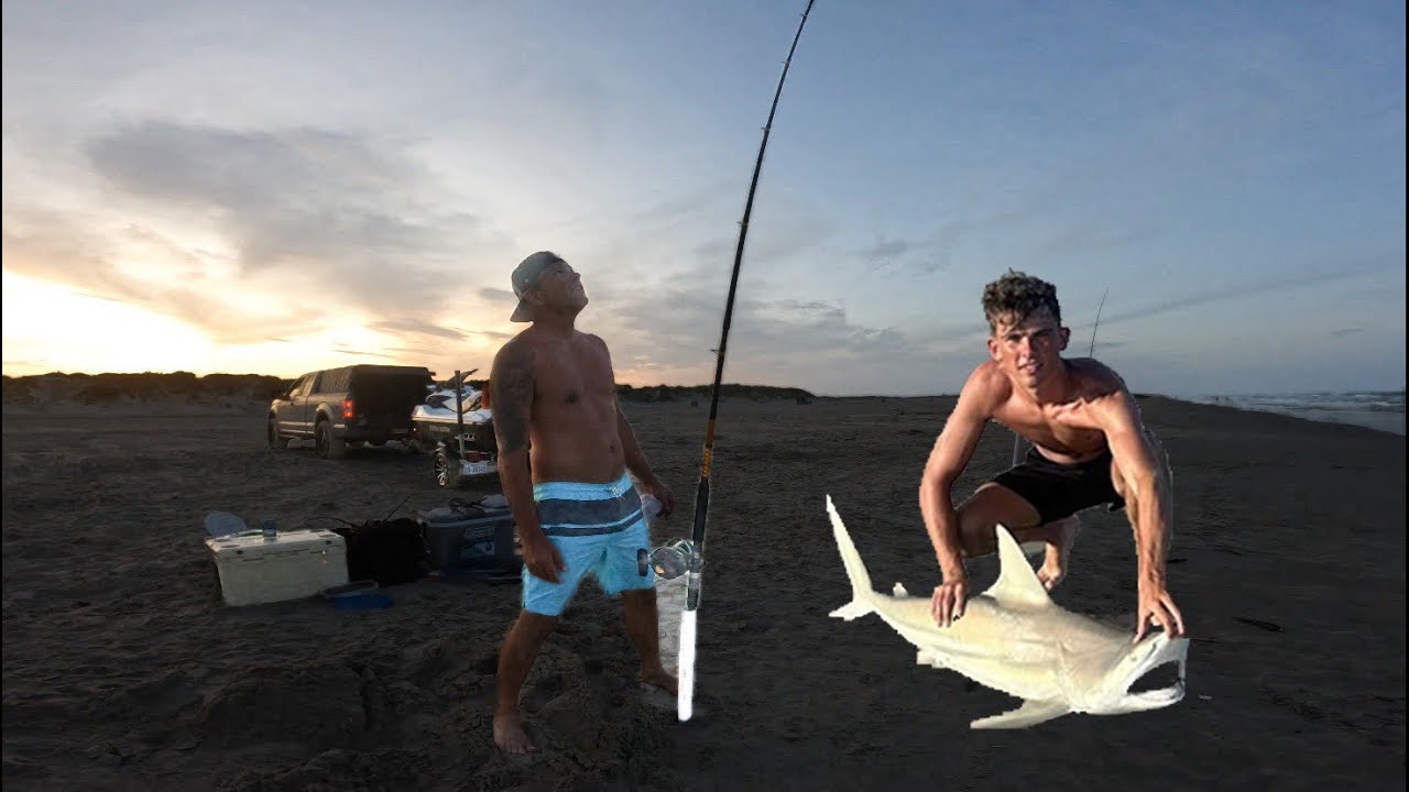 Fishing for sharks from the beach! Port aransas Texas (part 2)