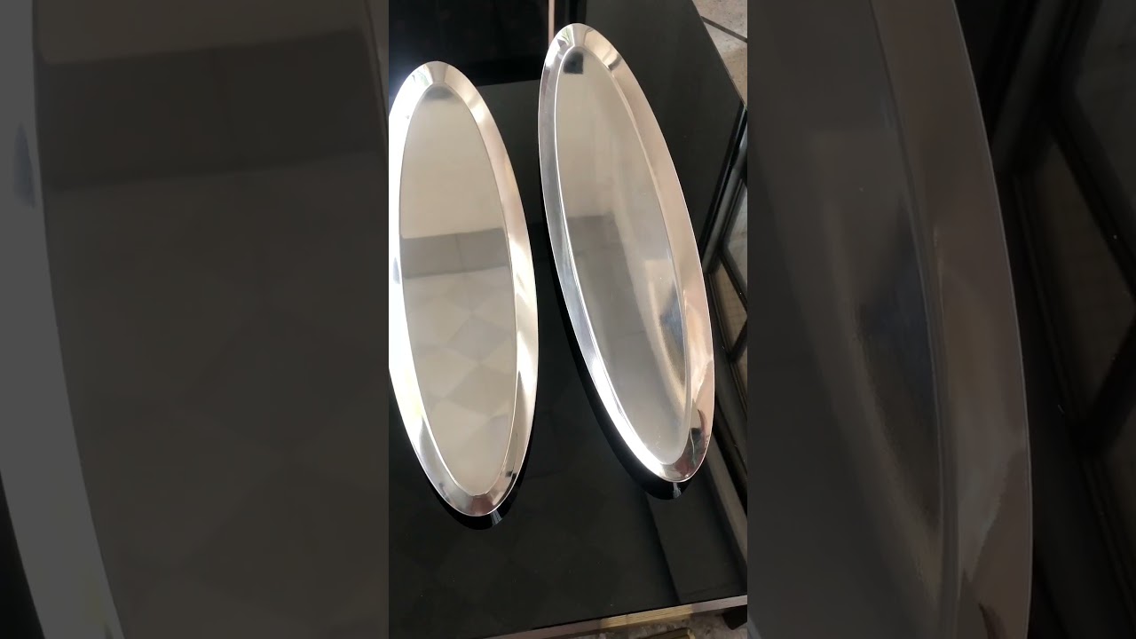 Gold silver trays dinner plates dish fruit food serving trays set snack multi-purpose Long plate