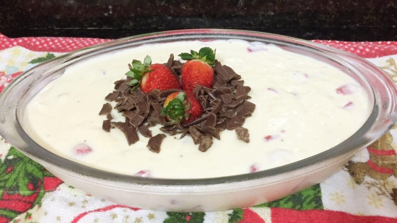 SOBREMESA DE MORANGO COM CHOCOLATE BRANCO - Receitas da josi