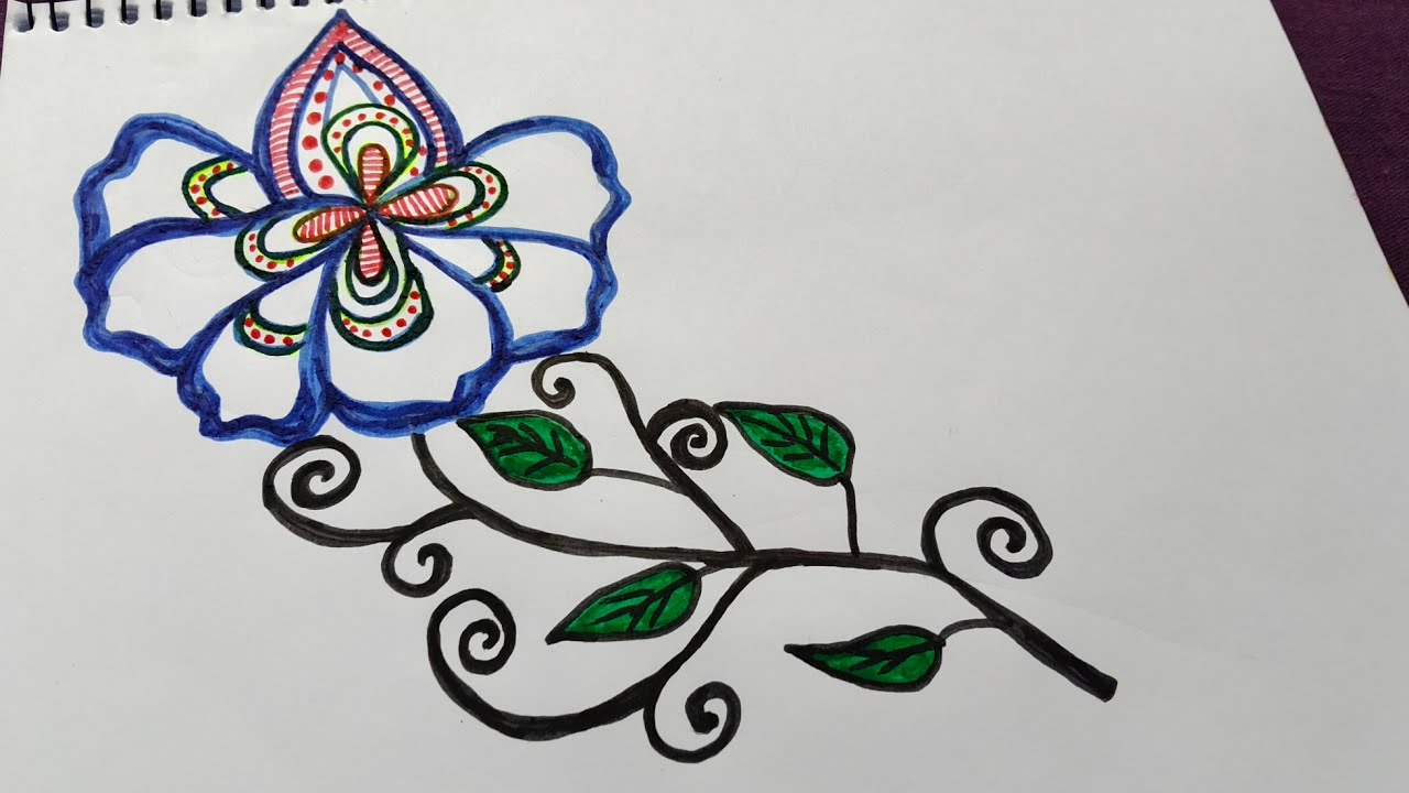 Easy Flower Drawing | Step by Step Flower Drawing for Beginners | Aayang Drawing 