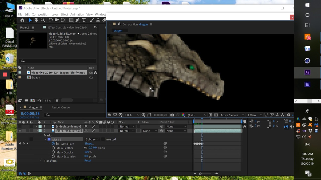 How to do fire breathing dragon in After Effects for my Game of Thrones video