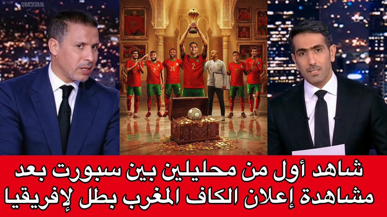 شاهد ⬅️ فرحة يوسف شيبو ومحليلين بين سبورت بعد تتويج المنتخب المغربي بكأس أمم إفريقيا 🇲🇦🔥