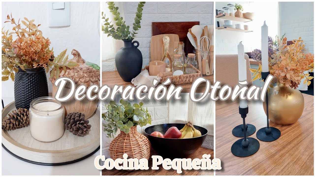 🏡🍁➡️ COMO DECORAR una COCINA PEQUEÑA DE FORMA ELEGANTE Y OTOÑAL SIN GASTAR