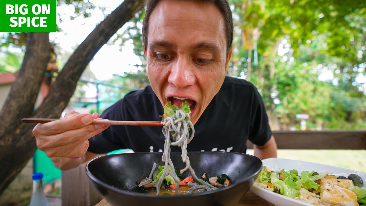 Японская кухня — едим удон с древесным углем и коноплёй! | Чиангмай, Таиланд