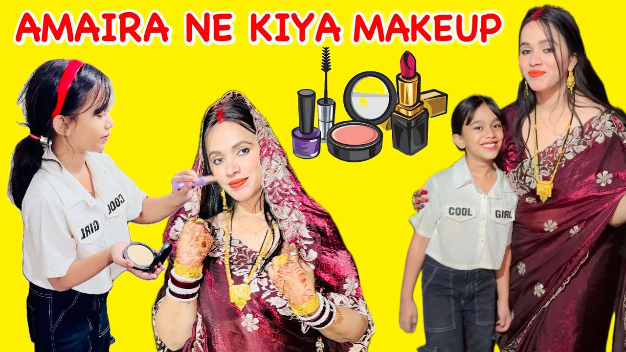 Amaira n karwachauth pr kiya mummy ka 💄 makeup 