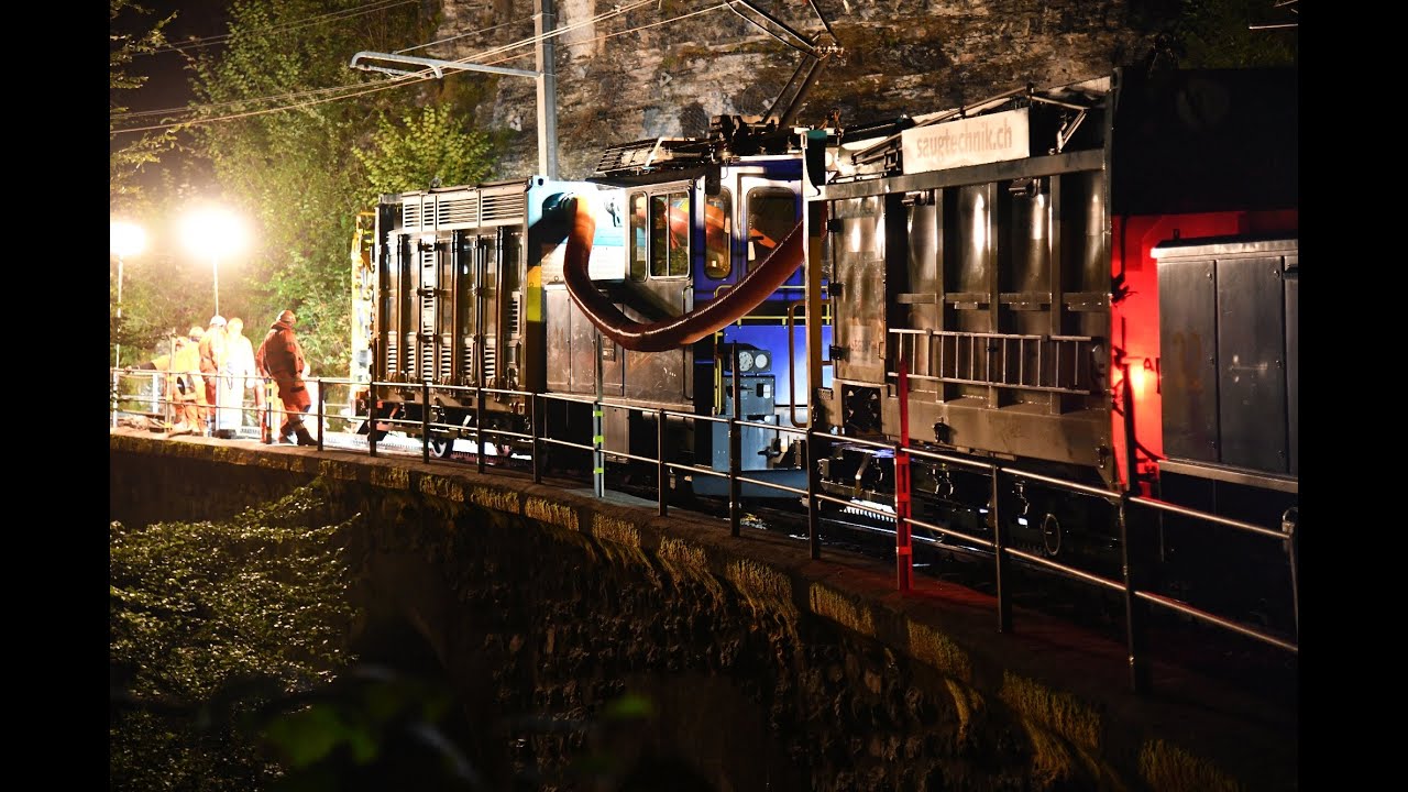 Saugeinheit auf der Schmalspurbahn in Wengen