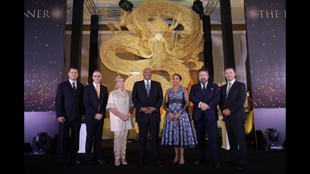 King Letsie III of Lesotho, Princess Lea of Belgium, the Grand Duke of Russia, at The Dragon Dinner.