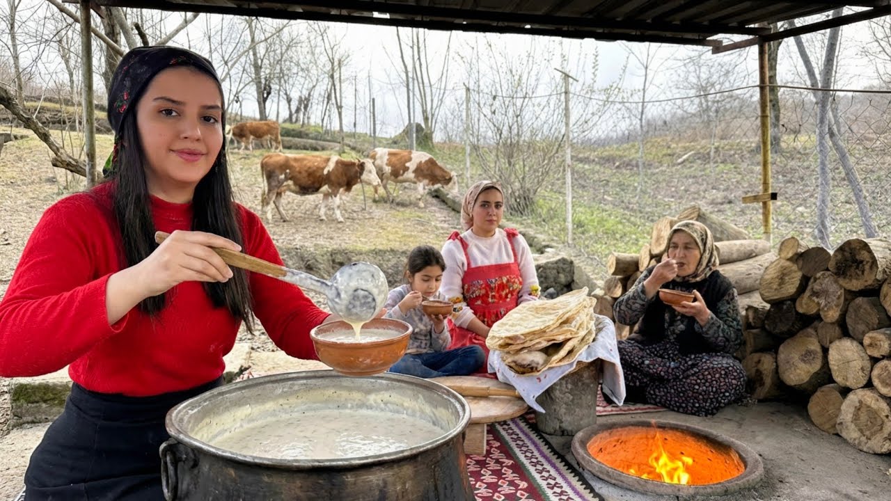 Real village life; baking lavash bread and traditional food