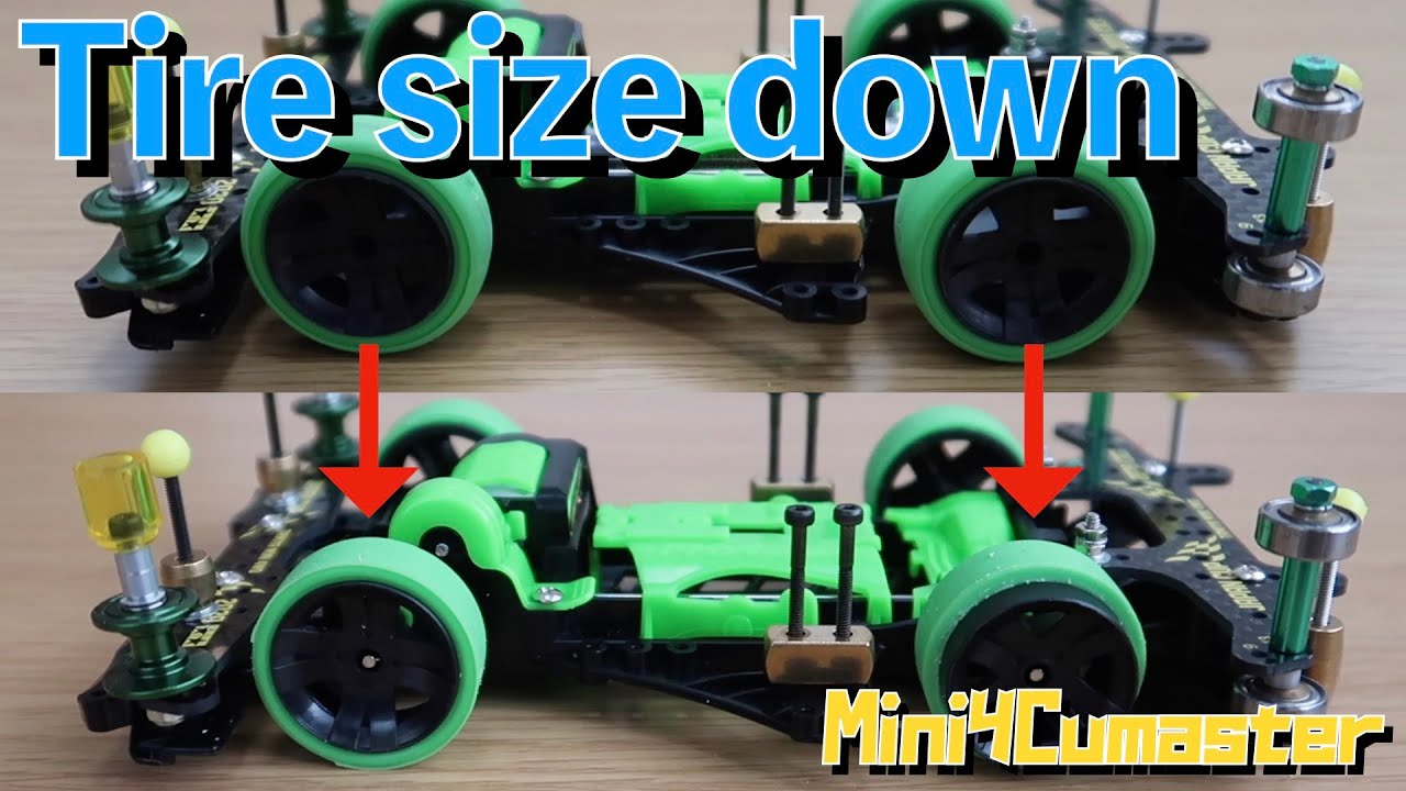 【Mini4WD】Will the damping effect increase if the tire size is reduced?【Mini4Cumaster】