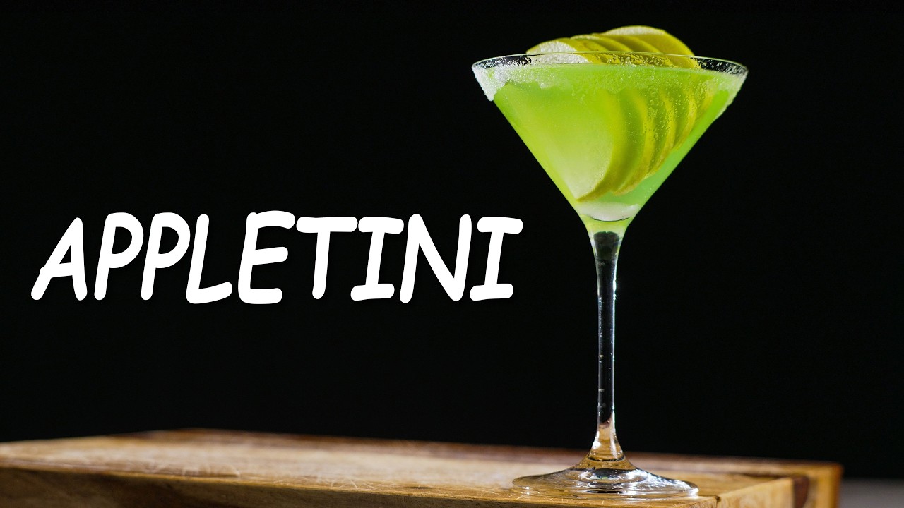 Appletini Cocktail. Drink Ingredients and Recipe.