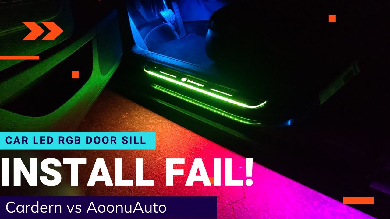 Cardern RGB LED Car Door Sill Light Installation (MISSION FAILED) Is AoonuAuto Better?