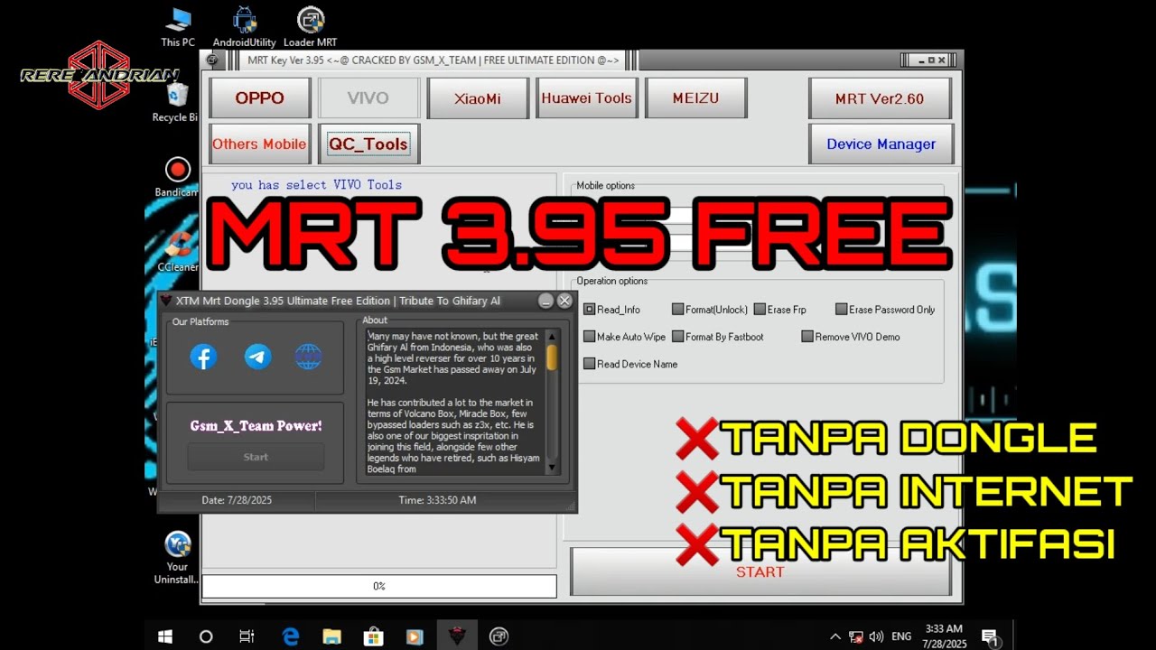 MRT 3.95 FREE, TANPA DONGLE, TANPA INTERNET, TANPA AKTIFASI