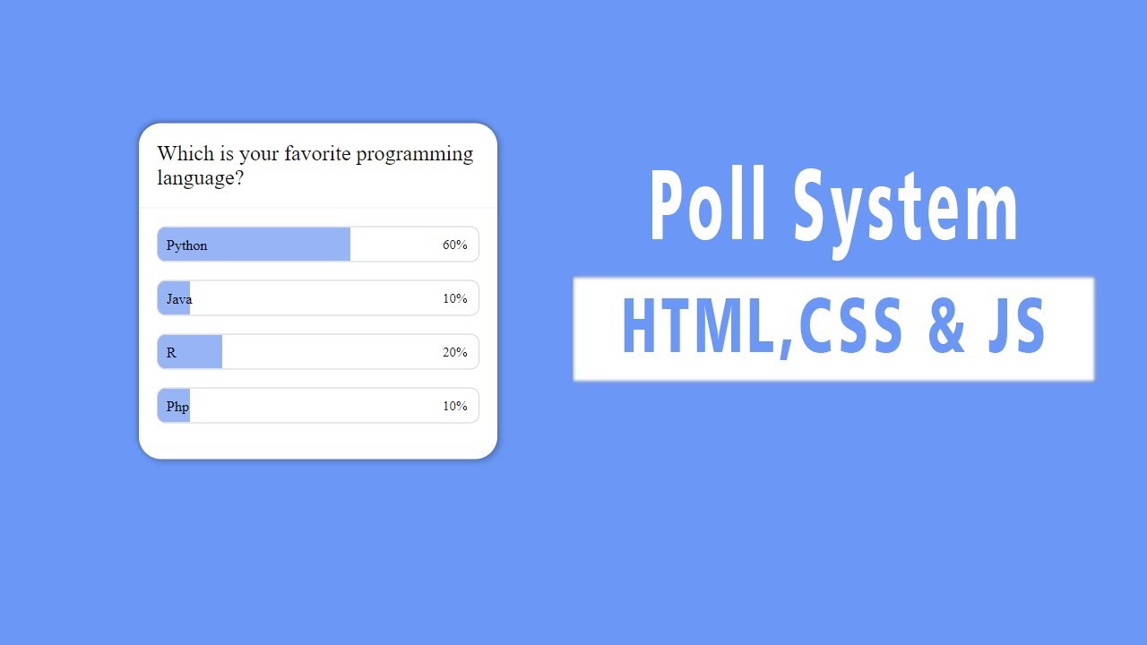Poll System UI Design using HTML CSS & JavaScript | @grapdroad