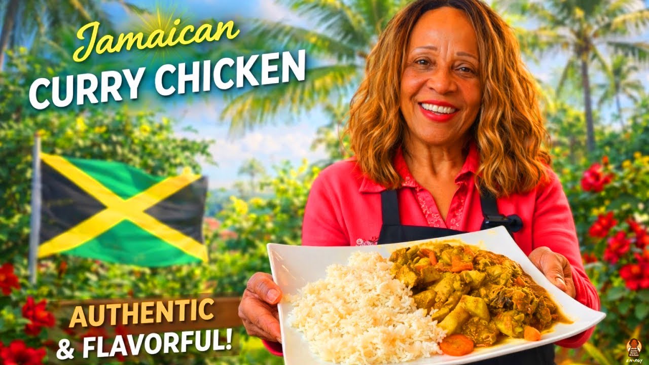 Jamaican Curry Chicken with Carrots & Potatoes 🍛 | Served with White Rice