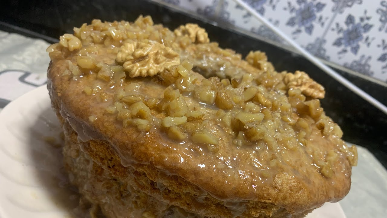 🌰Bolo de nozes | com cobertura de glacê rústico de açúcar 