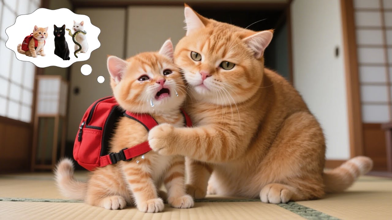 Ginger Kitten Crying Alone at School Until Brave Mama Cat Sneaks Into Zoo to Make Lion Hat 😿🦁❤️