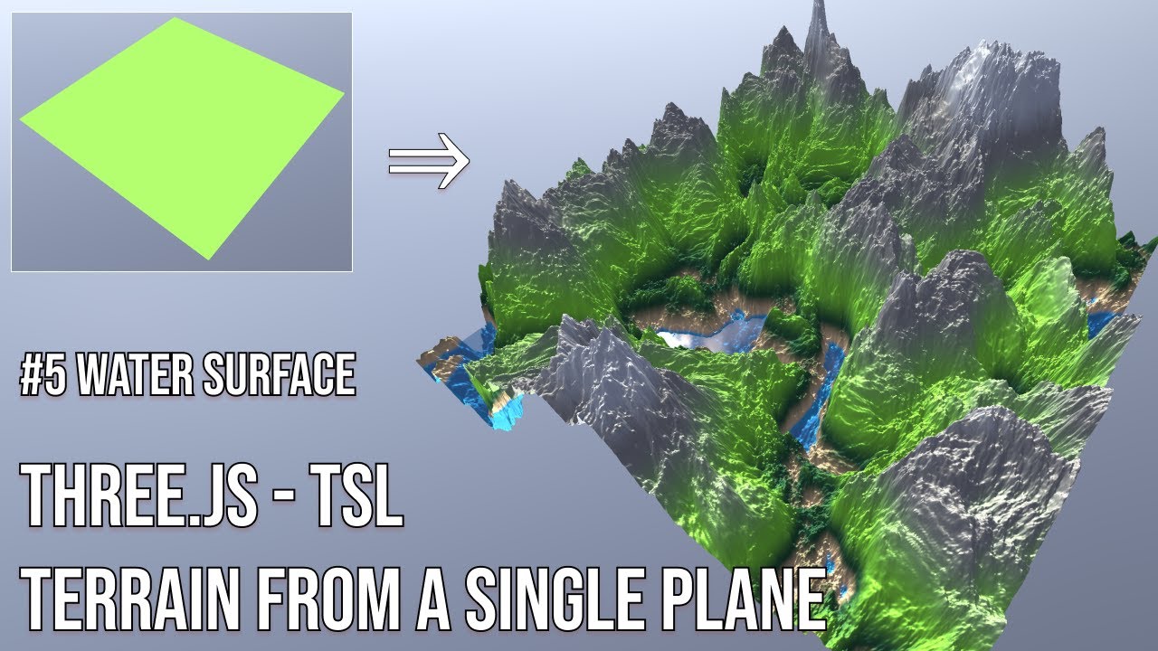 Three.js - TSL Terrain from a Single Plane #5 Water Surface