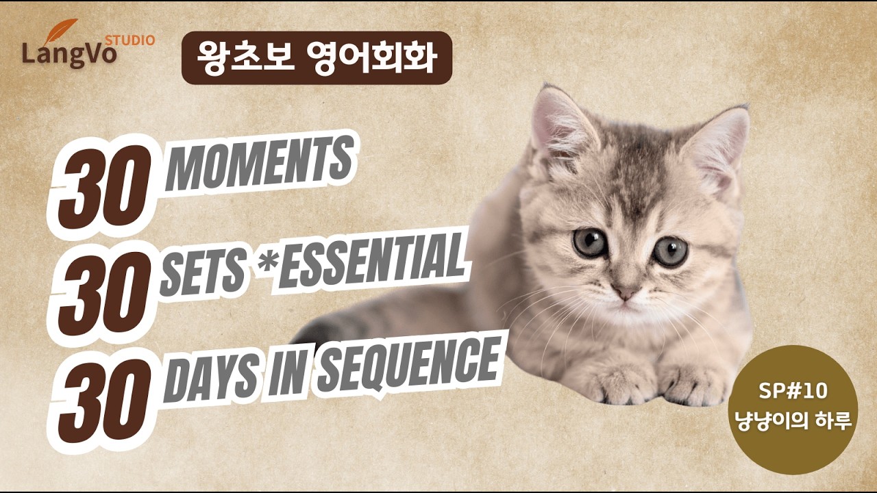 왕초보영어회화 [냥냥이의 하루] | 영어공부 | 쉐도잉영어 | 편안한 생활영어 | 영어듣기
