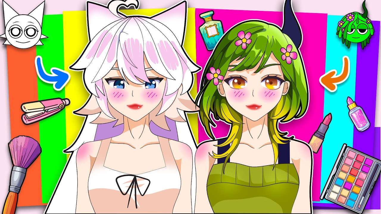 💖 Paper DIY 💖 WENDA x VINERIA: ASMR Skincare & Makeup Vibes ✨ Mix & Match | Incredibox Sprunki