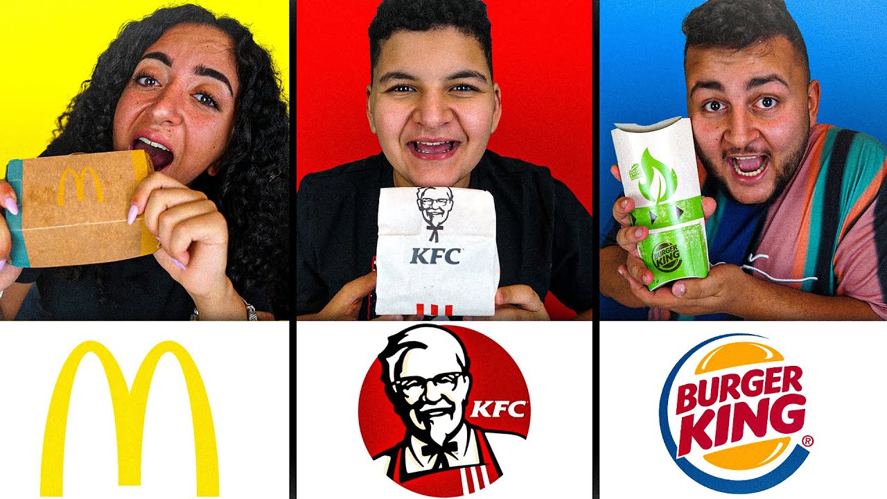 🍟MAC DONALDS VS. 🍔BURGER KING VS. 🍗KFC CHALLENGE