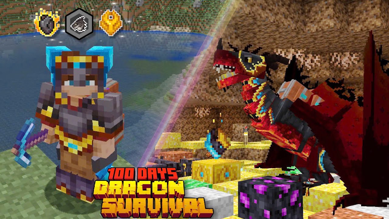 M&igrave;nh Trở Th&agrave;nh Rồng Lửa Trong 100 Ng&agrave;y Minecraft Sinh Tồn !!