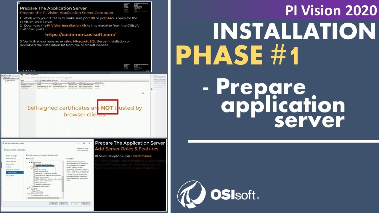 PI Vision 2020 Installation - Phase 1 - Prepare the Application Server