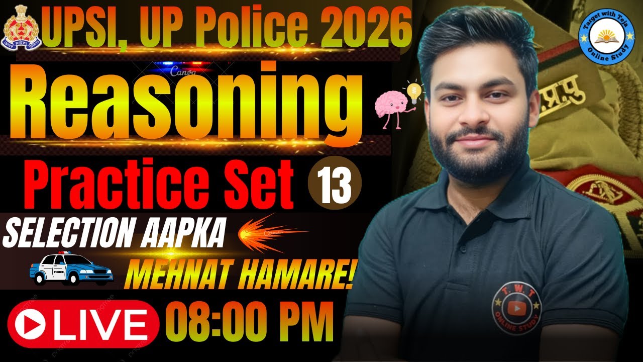 UPSi UP Police 2026 | Reasoning Practice Set 13 | by Ashiv sir #upsi2026