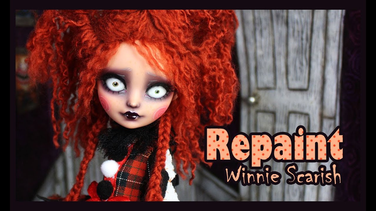 Ever After High Repaint - Winnie Scarish - Tim Burton inspired OOAK Doll - English Subtitles