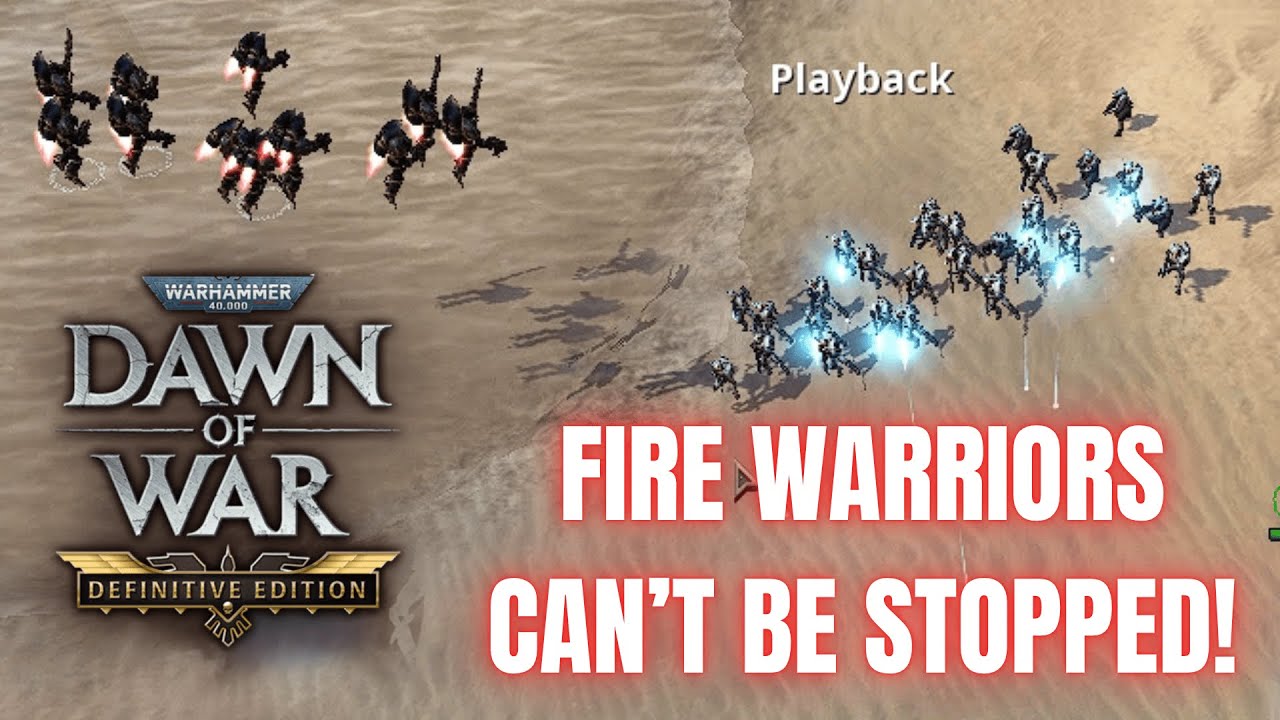 THE UNSTOPPABLE FIRE WARRIOR ARMY! I Tau vs Chaos 1v1 [Dawn of War Definitive Edition]