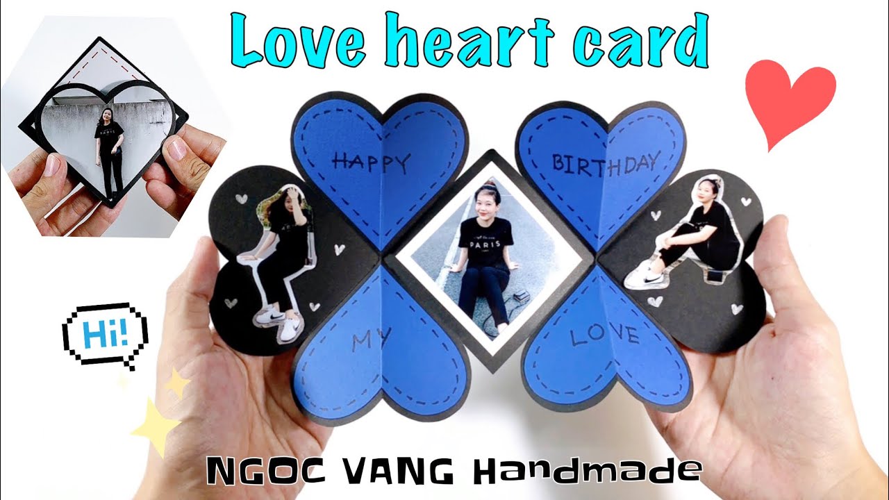 ❤ LOVE HEART CARD ❤ Thiệp trái tim tình yêu - NGOC VANG Handmade