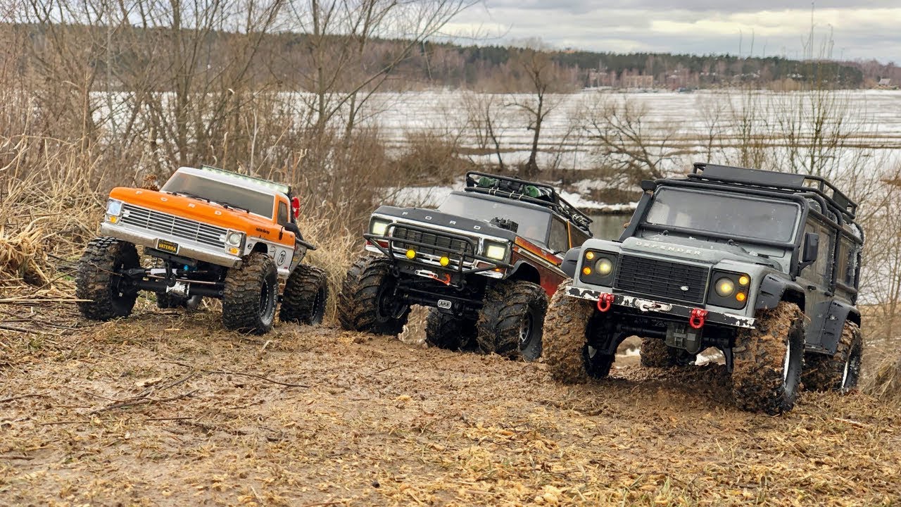 Traxxas TRX4 and Vaterra Ascender Spring Muddy Travel