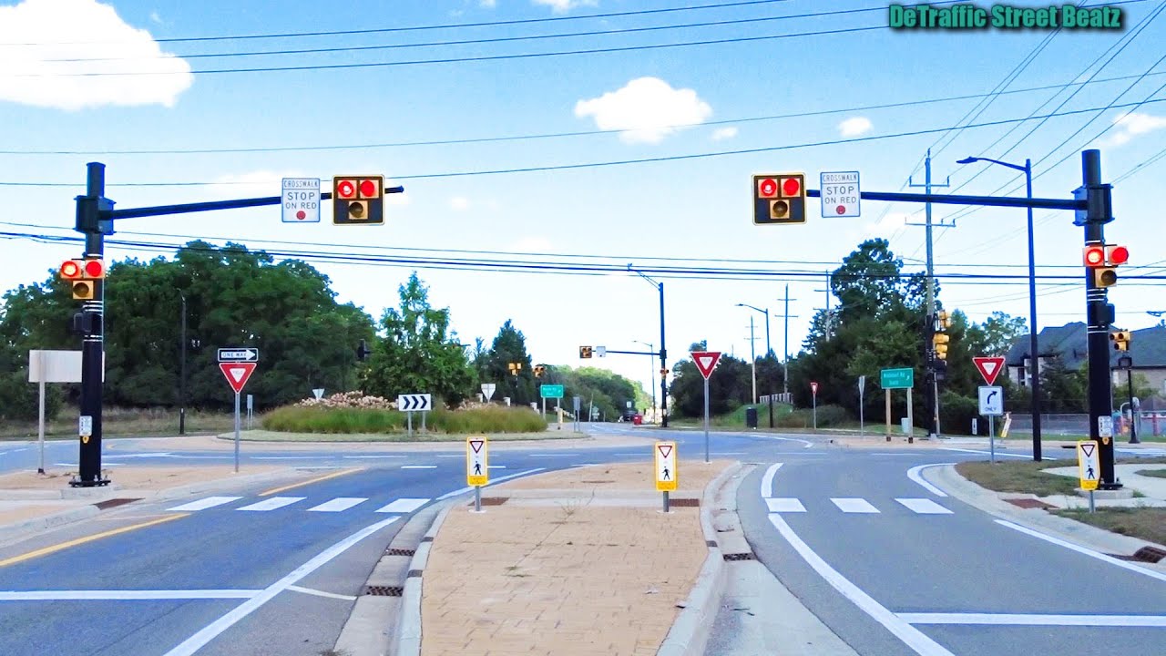 HAWK Crosswalk Signals At Roundabout | Maple Rd & Middlebelt