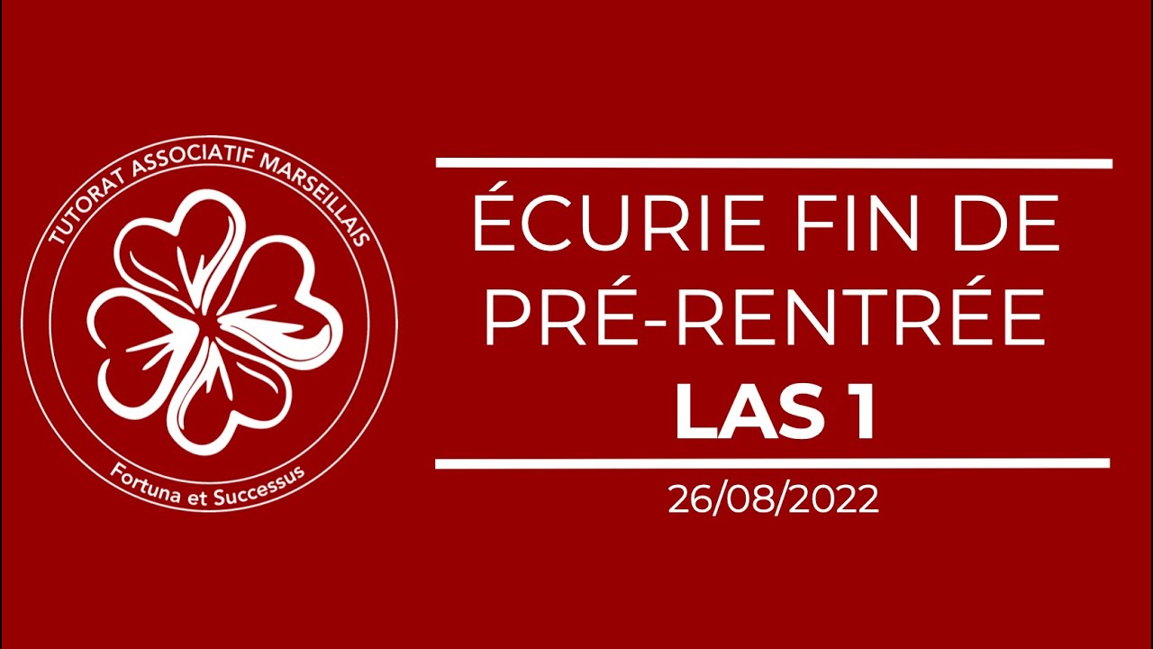 Pré-rentrée LAS 1 2022 : Correction de l'examen blanc ✅