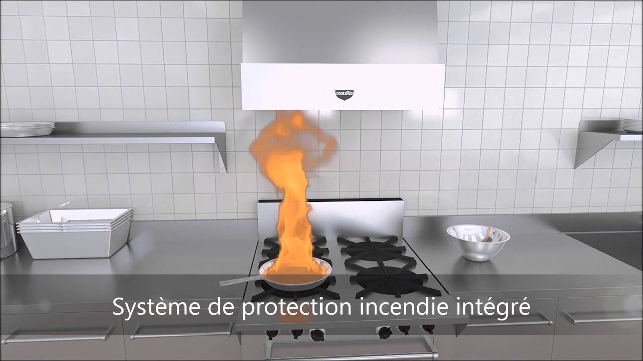 Hotte commerciale compacte Série CRS de Cadexair avec ventilateur et protection incendie intégrés