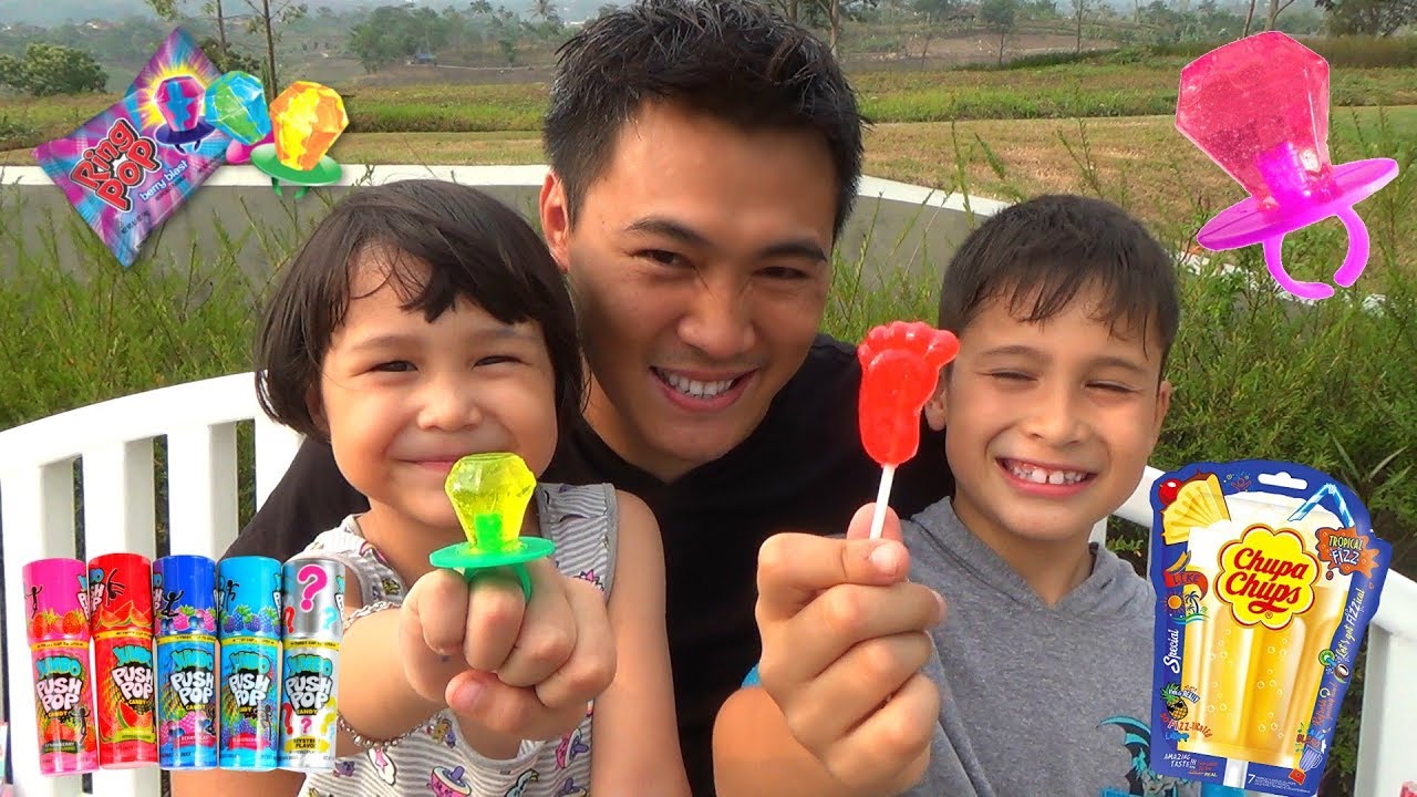 Berburu Mainan dan Permen Lollipop Unik - Chupa Chups Push Pop +  Main Bubble Gloves