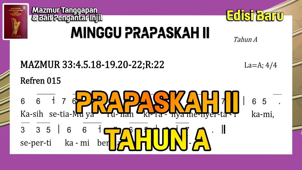 Edisi Baru - Mazmur dan BPI Minggu Prapaskah II Th A (1 Maret 2026)
