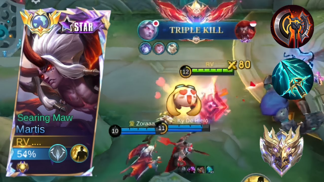 MARTIS DIBUFF JADI GILA!! GAMEPLAY MARTIS EXP LANE VS CHOUBOWO - BUILD & EMBLEM MARTIS TERBAIK 2025