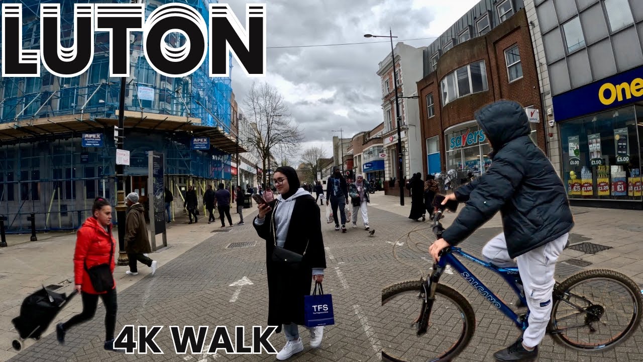 LUTON TOWN CENTRE 4K WALK | MARCH 2024