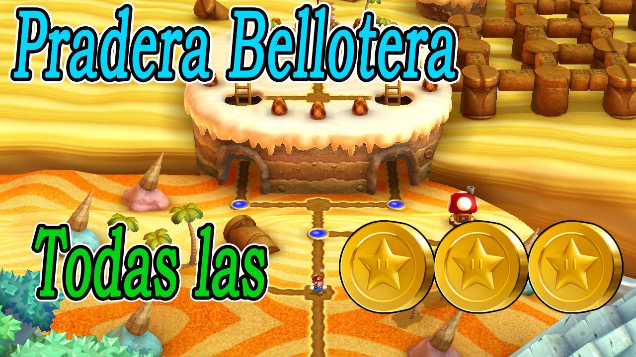 Dunas pasteleras, todas las monedas estrella. New Superm Mario Bros U