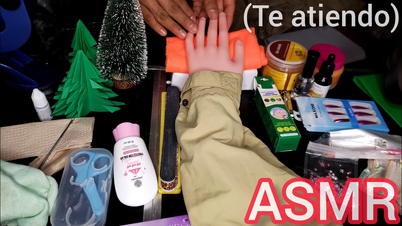 ASMR manicurista amable te hace las uñas Navideñas  🤶
