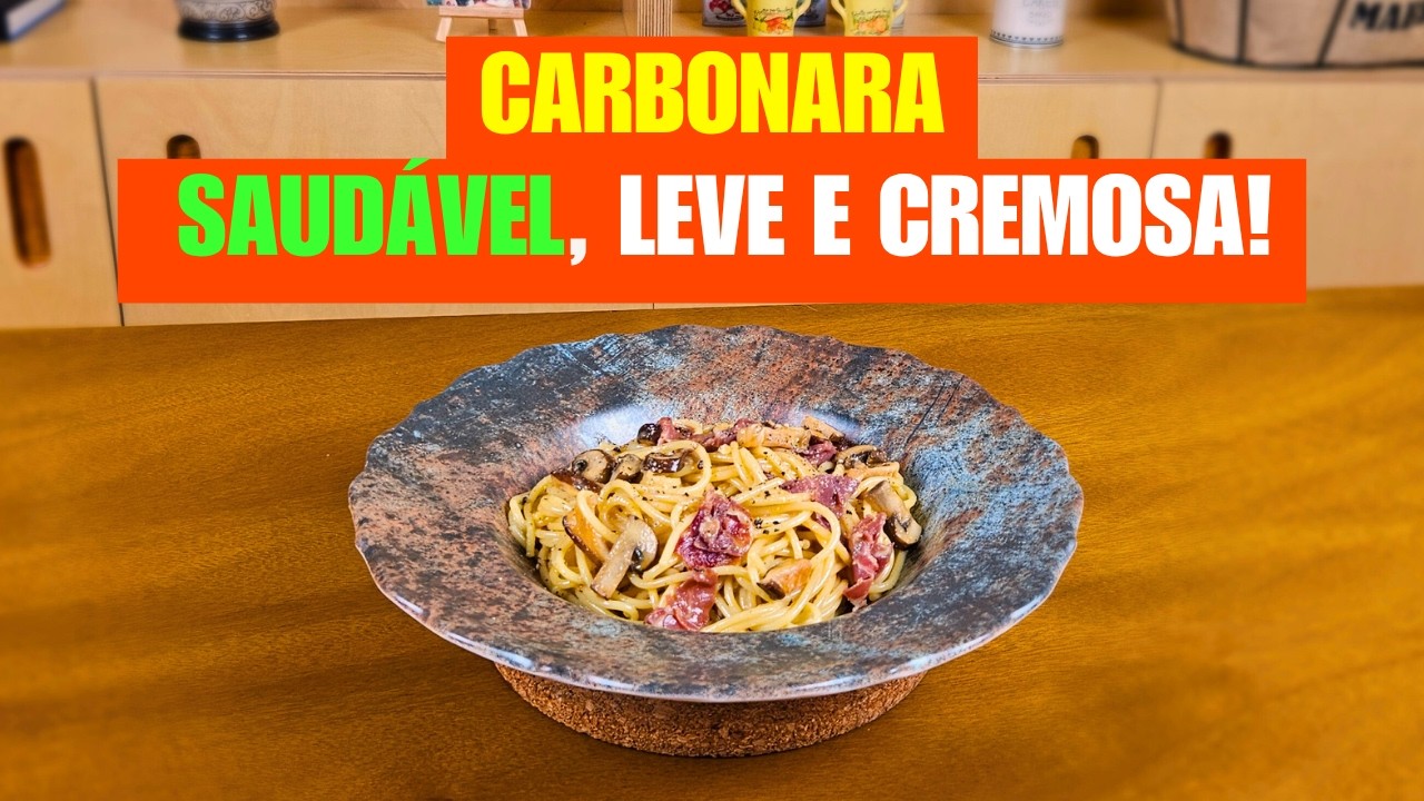 O melhor carbonara de Lisboa me inspirou a fazer uma versão leve, cremosa e irresistível!