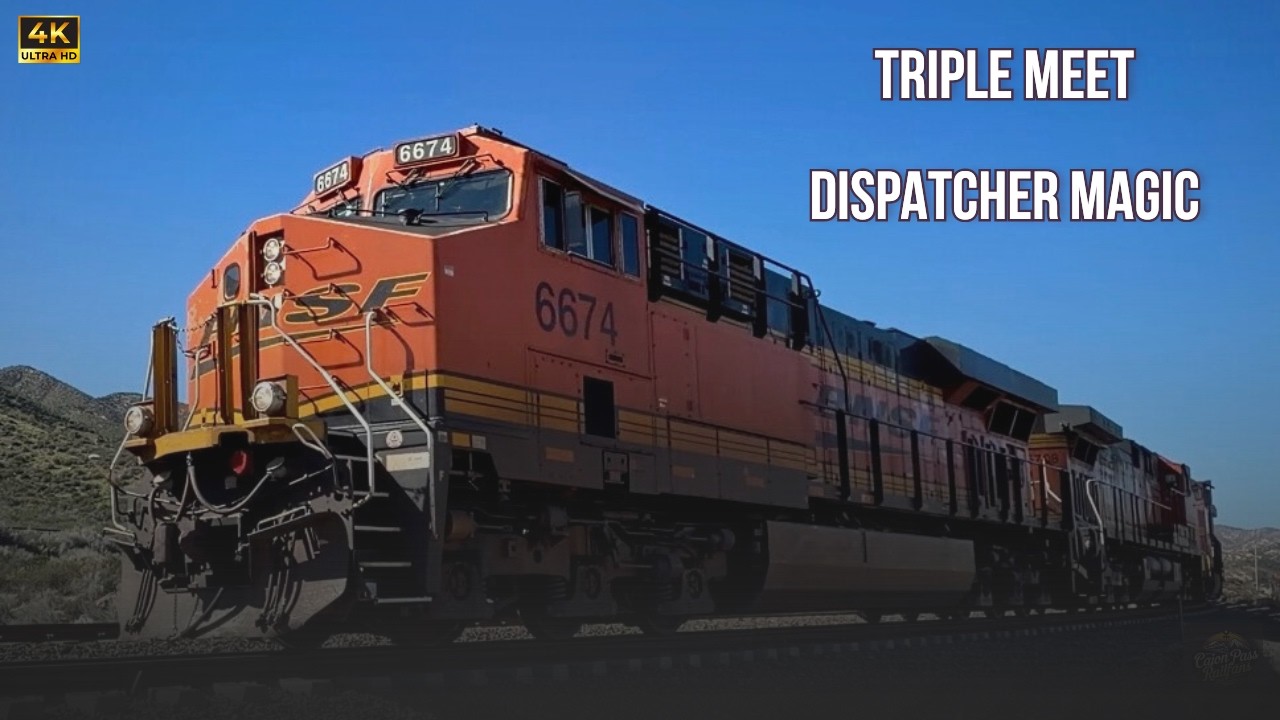 Triple Meet on Cajon Pass — Rare Dispatcher Timing in the Cajon Section 4K
