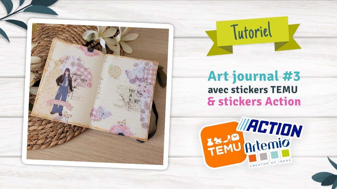 -TUTO- Art journal #3 avec les produits TEMU & Action 