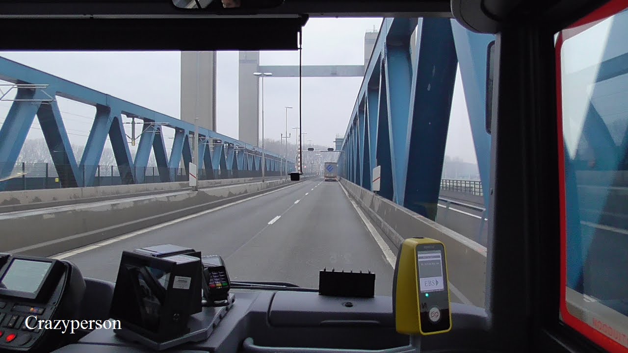 Cabview / Cabinerit over Calandbrug Rotterdam, EBS Bus 106