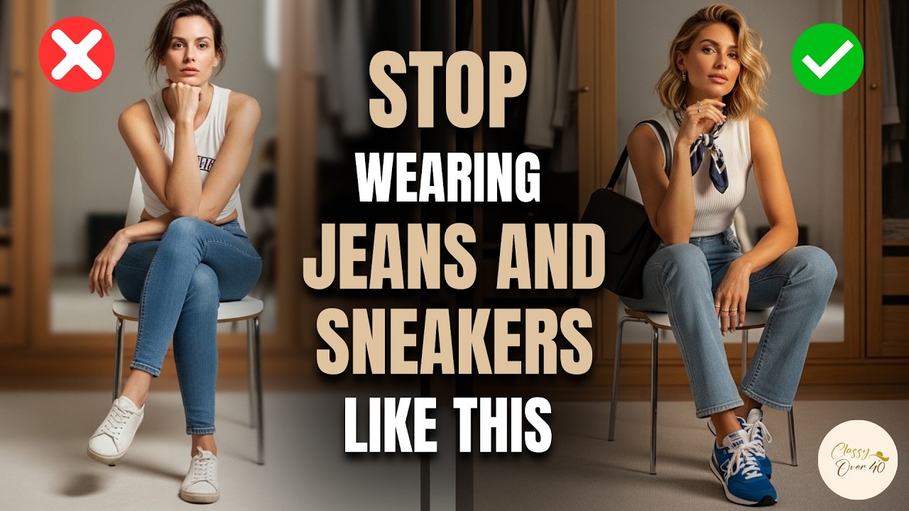 8 модных сочетаний джинсов и кроссовок, которые будут в 10 раз стильнее | Для женщин старше 40 лет