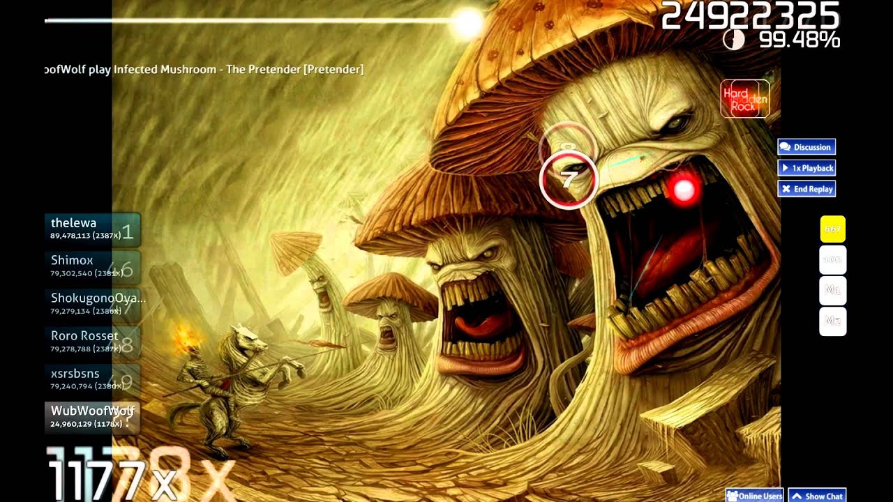 osu! WubWoofWolf plays Infected Mushroom - The Pretender (RLC) HD HR