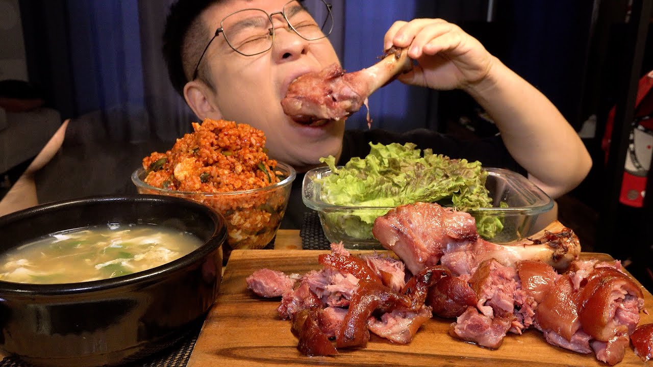 먹방창배 #열무비빔밥 슈바인학센 슥슥 비벼서 매박 조합 레전드 먹방 Kimchi Bibimbap Schweinhaksen eatingshow realsound koreanfood