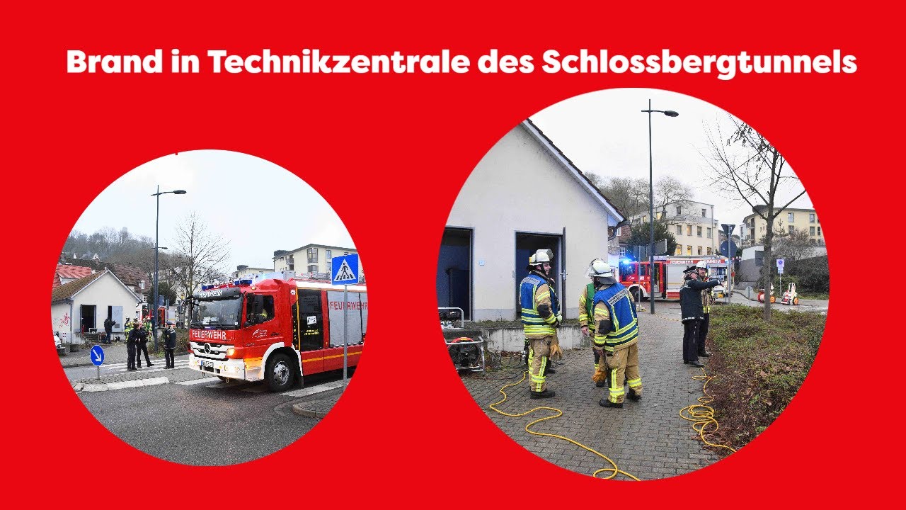 Brand in Technikzentrale des Schlossbergtunnels - komplette Technik im Tunnel ausgefallen